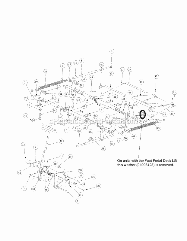 Lift Assembly Diagram and Parts List for M48-KWS 53AB5D4M150 Cub Cadet Sprayer